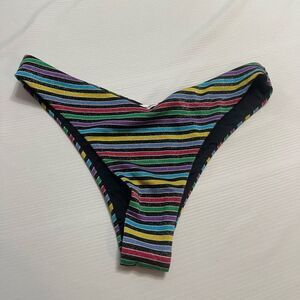 WEWOREWHAT Stripe Bikini Bottoms Size Medium New